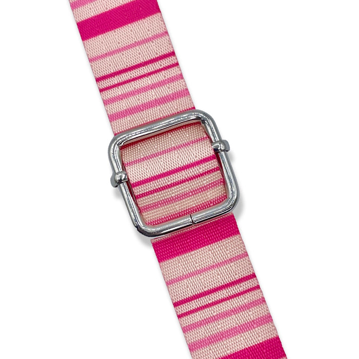 1” Pink and Cream Stripes | Coordinate Seatbelt Webbing - 3, 5, or 10 Yard Cut