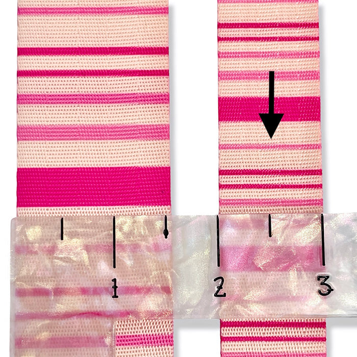 1” Pink and Cream Stripes | Coordinate Seatbelt Webbing - 3, 5, or 10 Yard Cut
