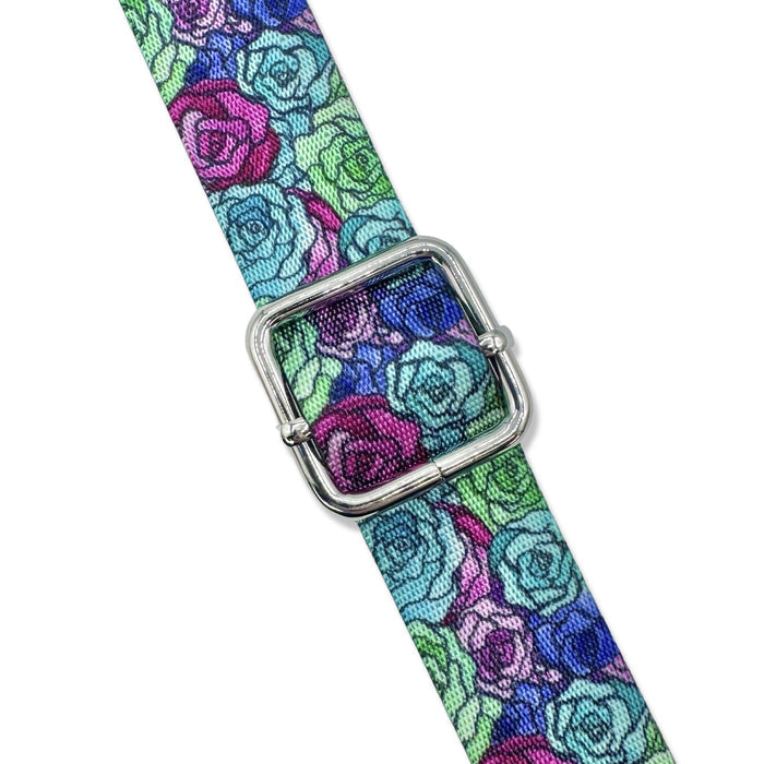 1"  Stained Glass Rose | Coordinate Seatbelt Webbing - 3, 5, or 10 Yard Cut