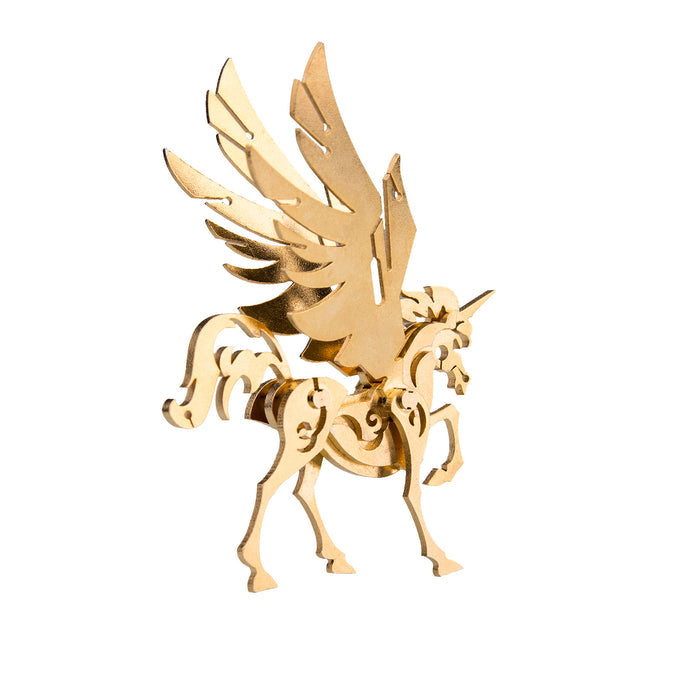 100Pcs+ DIY 3D Assembling Model Golden Unicorn & Silver Unicorn