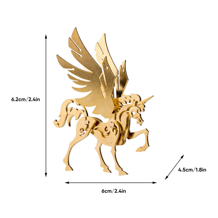 100Pcs+ DIY 3D Assembling Model Golden Unicorn & Silver Unicorn