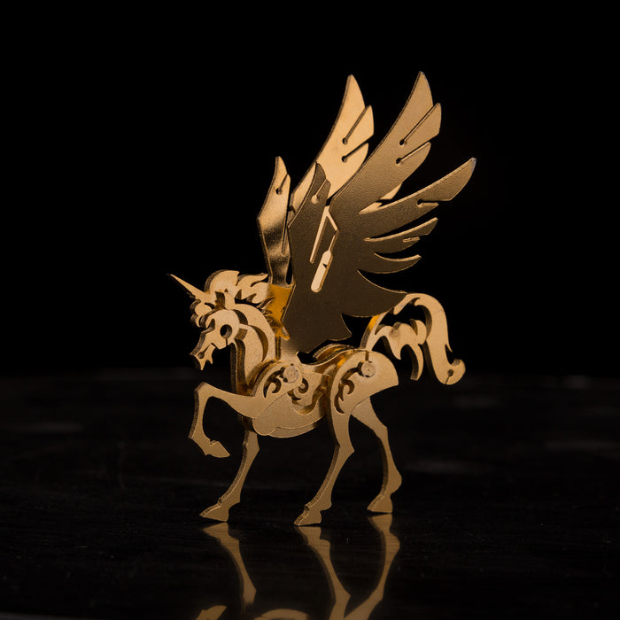 100Pcs+ DIY 3D Assembling Model Golden Unicorn & Silver Unicorn