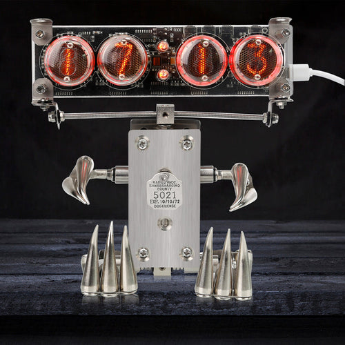 100+Pcs RC Glow Discharge Tube Table Clock Robot DIY Model Kit with Numerical Indicator
