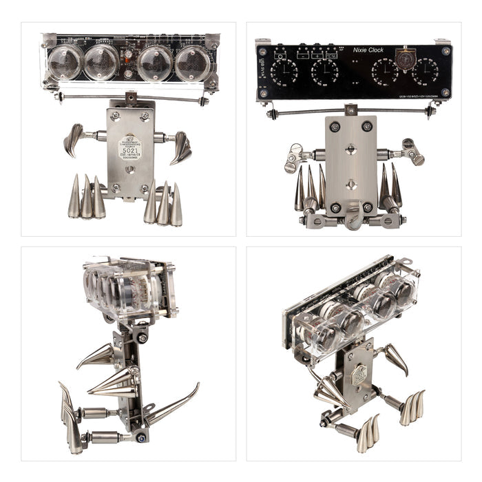 100+Pcs RC Glow Discharge Tube Table Clock Robot DIY Model Kit with Numerical Indicator