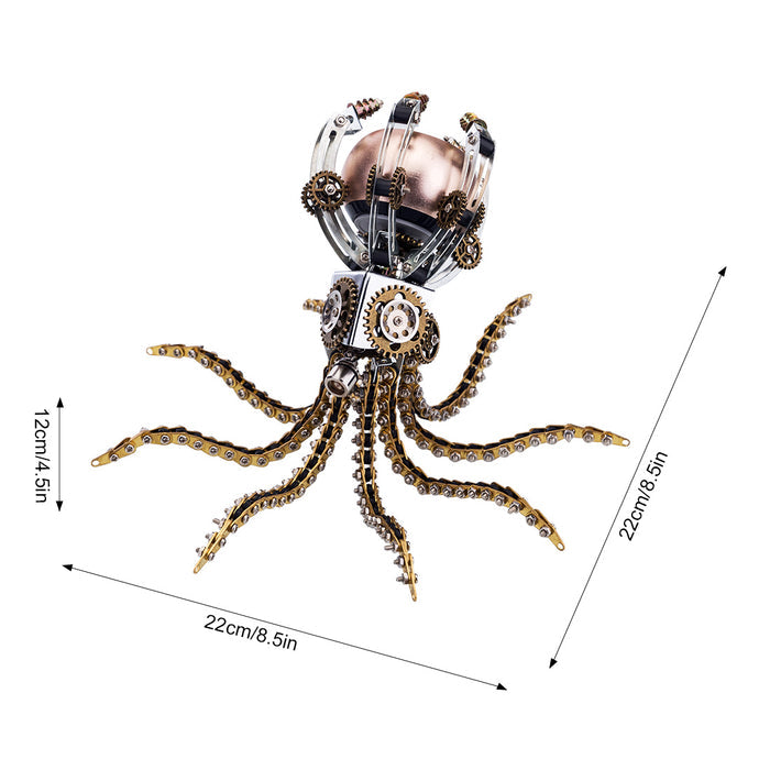 1060PCS Metal Model Kits DIY Steampunk Mechanical Octopus with Speaker