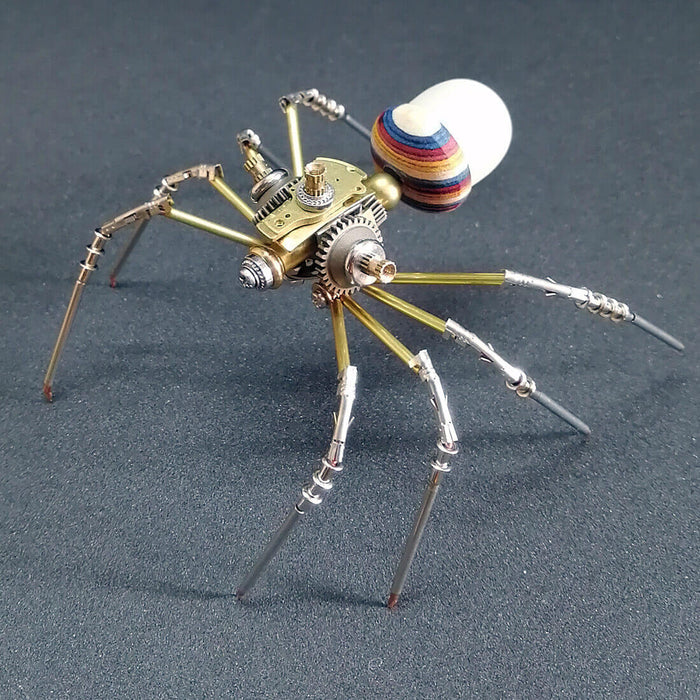 122PCS DIY Steampunk Metal Spider Puzzle Toy with Nut Light