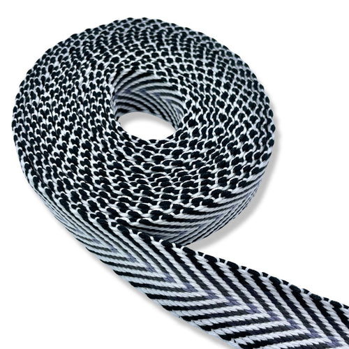 1.5" Charcoal Ombre | Woven Webbing - 3, 5, or 10 Yard Cut