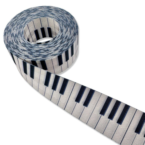1.5" Eras Piano Keys | Coordinate Seatbelt Webbing - 3, 5, or 10 Yard Cut