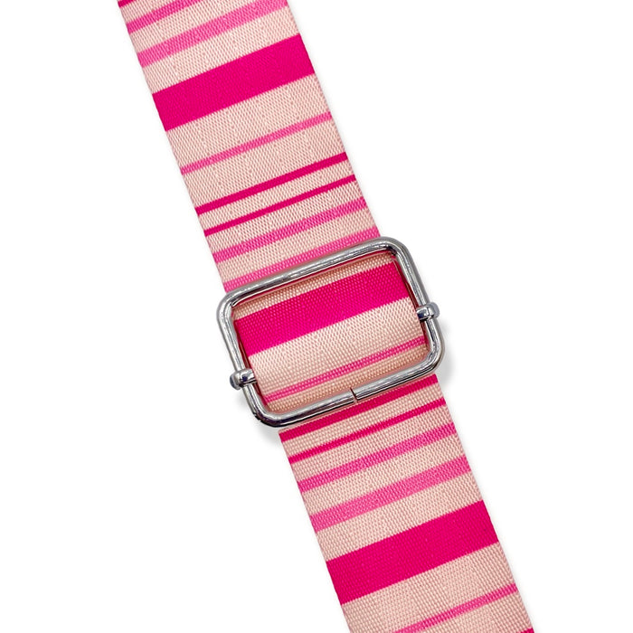 1.5" Pink and Cream Stripes | Coordinate Seatbelt Webbing - 3, 5, or 10 Yard Cut
