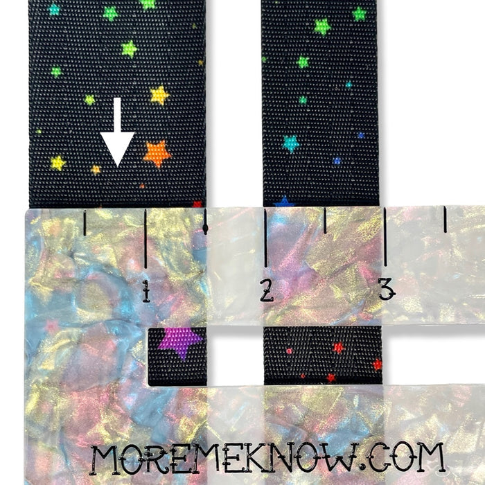 1.5" Rainbow Stars | Coordinate Seatbelt Webbing - 3, 5, or 10 Yard Cut
