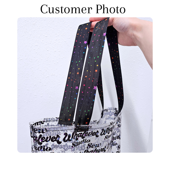 1.5" Rainbow Stars | Coordinate Seatbelt Webbing - 3, 5, or 10 Yard Cut