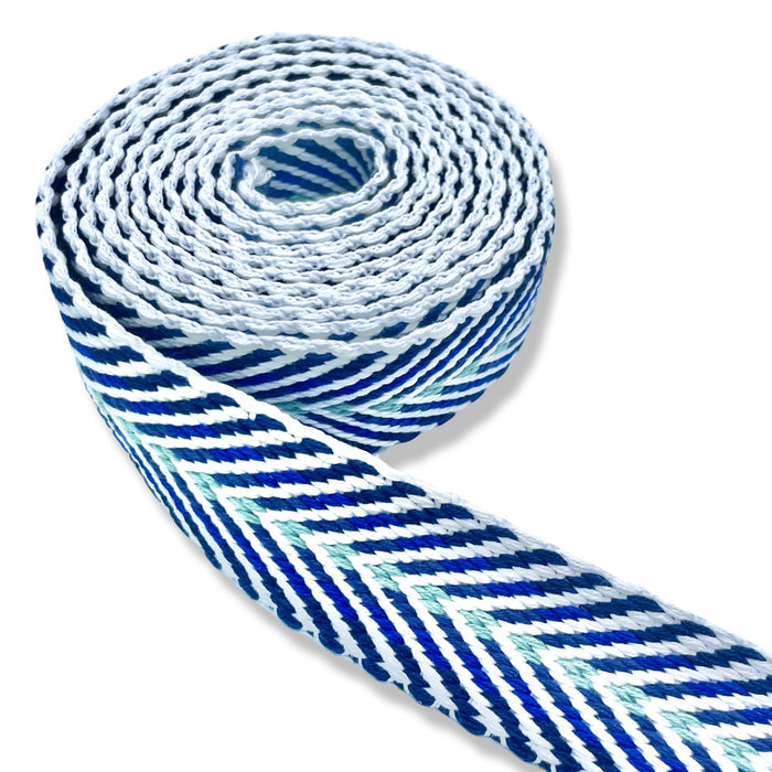 1.5" Royal Blue Ombre | Woven Webbing - 3, 5, or 10 Yard Cut
