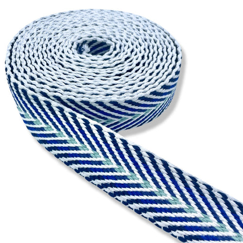 1.5" Royal Blue Ombre | Woven Webbing - 3, 5, or 10 Yard Cut