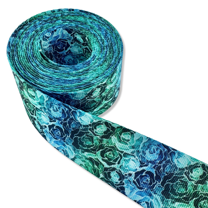 1.5" Seaglass Rose | Coordinate Seatbelt Webbing - 3, 5, or 10 Yard Cut