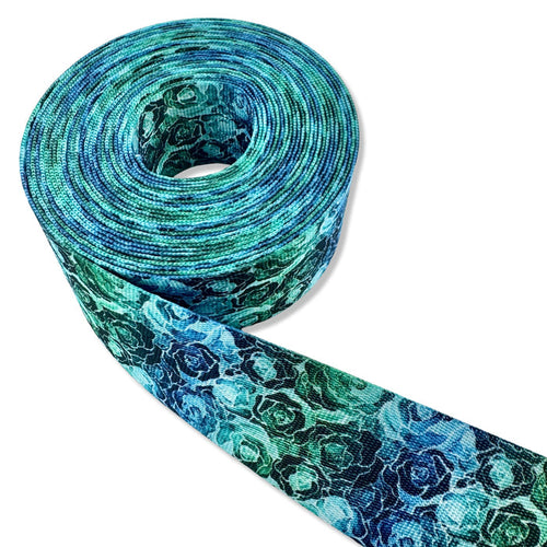 1.5" Seaglass Rose | Coordinate Seatbelt Webbing - 3, 5, or 10 Yard Cut