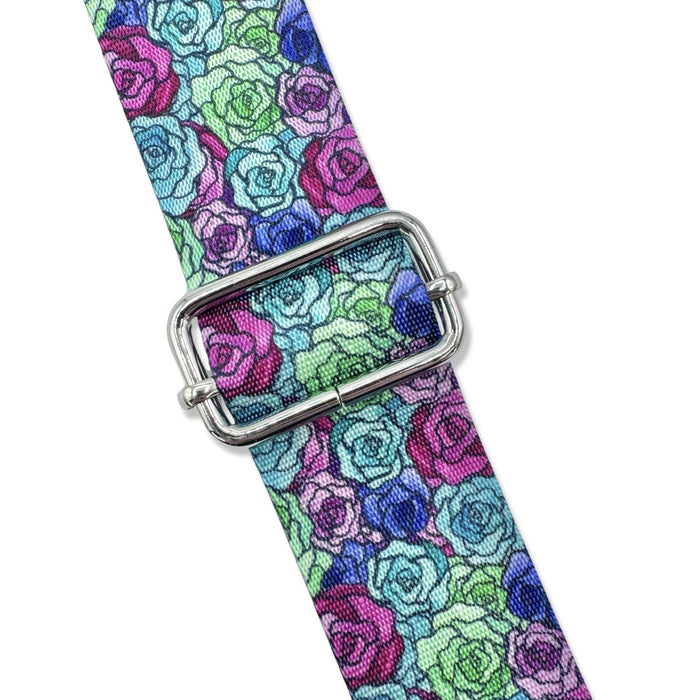 1.5" Stained Glass Rose | Coordinate Seatbelt Webbing - 3, 5, or 10 Yard Cut