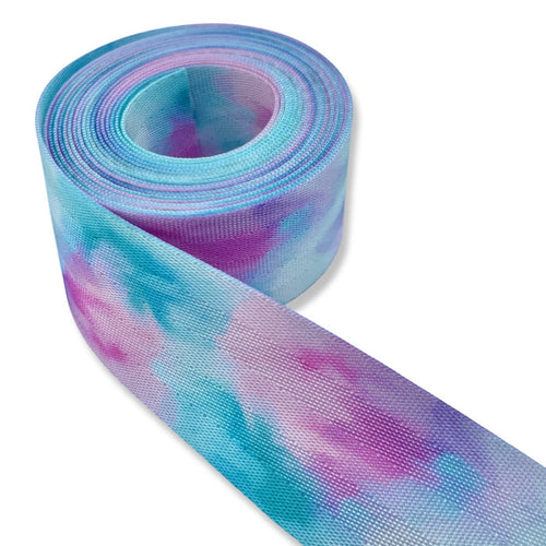 1.5" Watercolor Smudge | Coordinate Seatbelt Webbing - 3, 5, or 10 Yard Cut