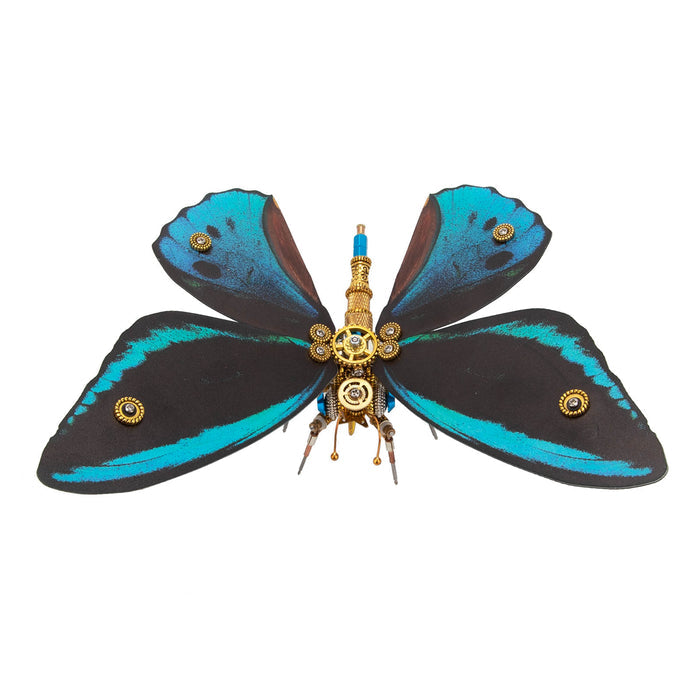 150PCS+ Steampunk Blue Butterfly 3D Metal Ornithoptera Priamus Model DIY Kits