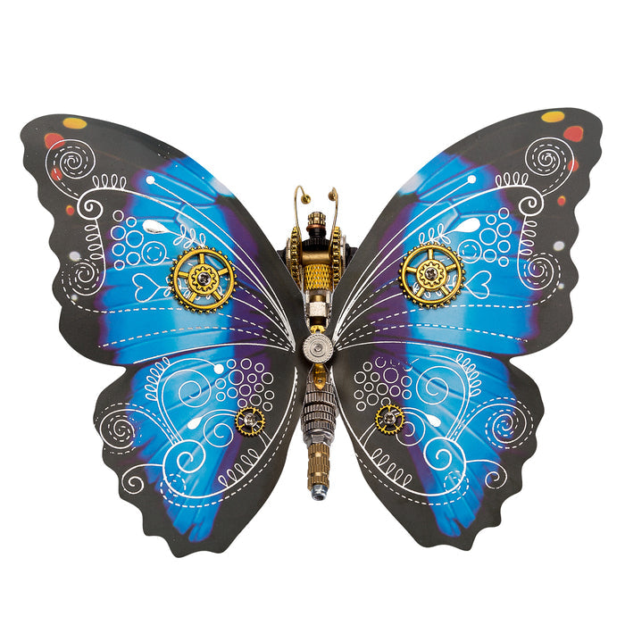 150Pcs Steampunk Blue Morpho Butterfly Assembly Model