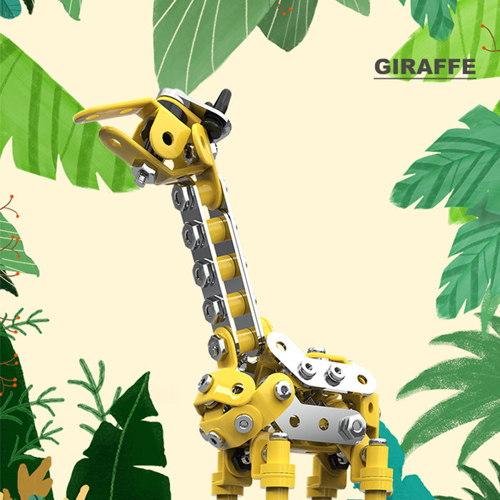 164Pcs Giraffe Puzzle Model Animal DIY Assembly Kit 3D Metal Building Kit Toys