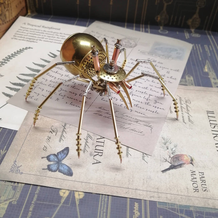 168PCS 3D Mini Brass Spider Steampunk Model DIY Metal Puzzle Kits
