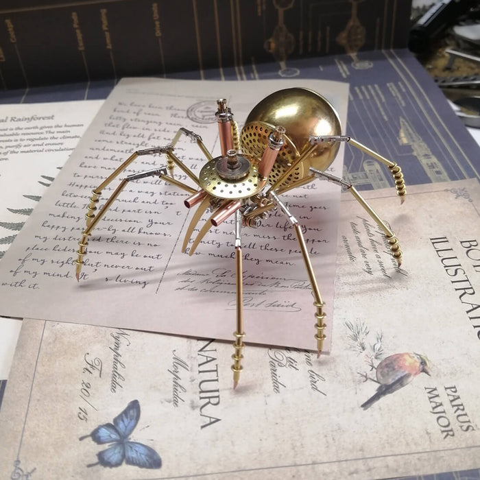 168PCS 3D Mini Brass Spider Steampunk Model DIY Metal Puzzle Kits
