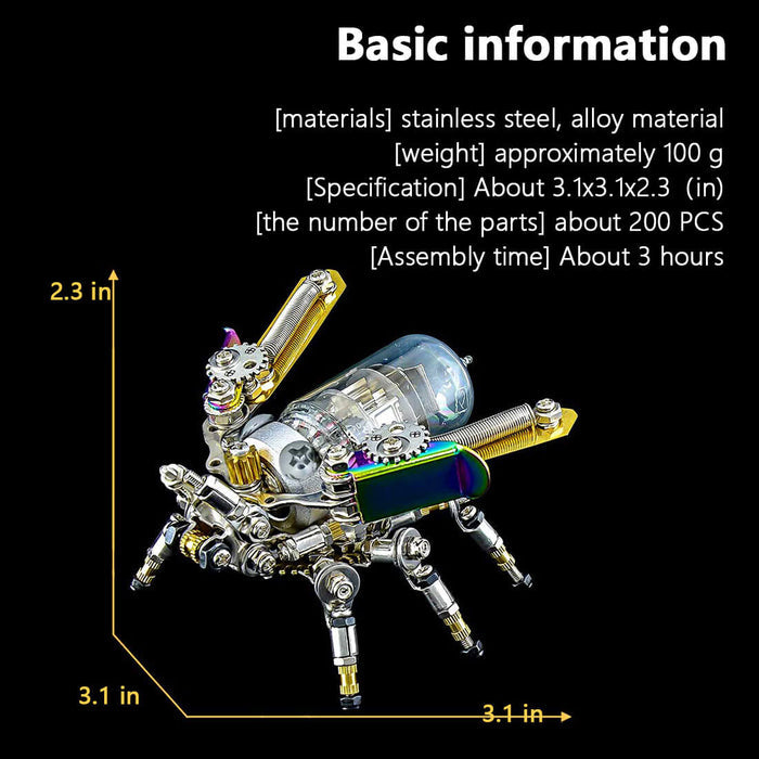 200PCS Mechanical LED Firefly 3D Metal Puzzle Insect Series
