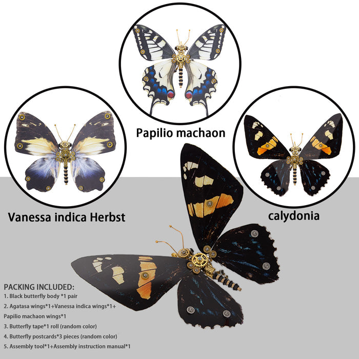 200PCS+ Steampunk Metal Assembly Butterfly Calydonia, Vanessa Indica Herbst & Papilio Machaon