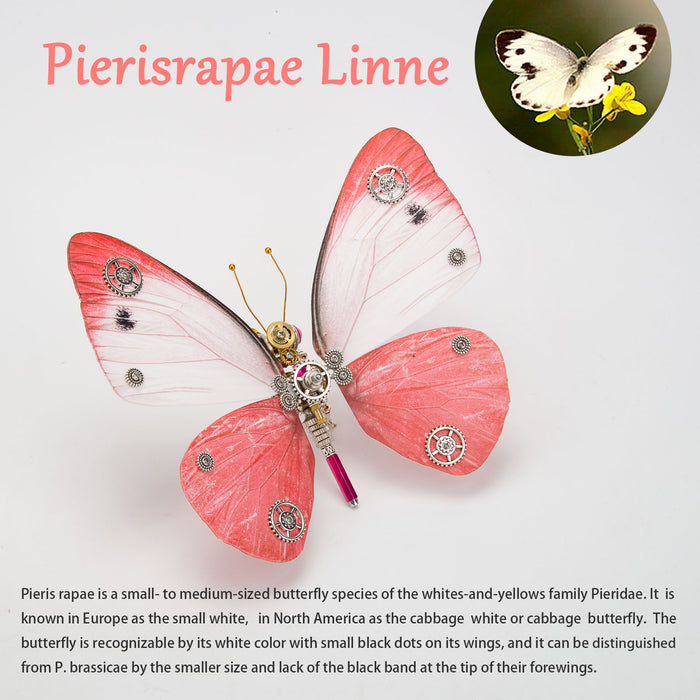 200PCS+ Steampunk Metal Assembly Butterfly Lymantria Punicea, Alcides Orontes & Pierisrapae Linne
