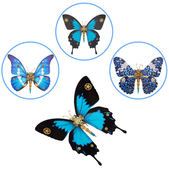 200PCS+ Steampunk Metal Assembly Butterfly Morpho Helena, Papilio Ulysses & Dichorragia Nesimachus