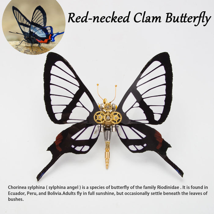 200PCS+ Steampunk Metal Assembly Luminous Transparent Butterfly Series Chorinea Sylphina & Glasswing Butterfly