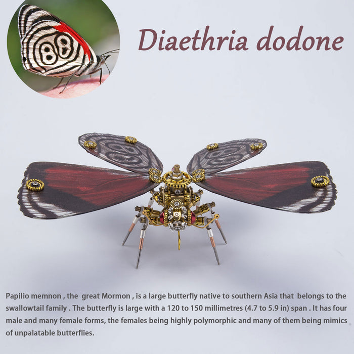 200PCS+ Steampunk Metal Assembly Toys Diaethria Dodone, Papilio & Peacock Butterfly