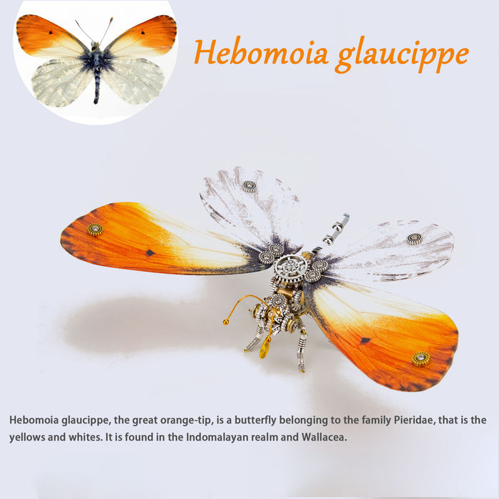 200PCS+Steampunk Metal Assembly Butterfly Sericinus Montelus Grey, Polyura Delphis Concha & Hebomoia Glaucippe