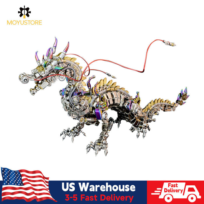 2030+PCS Punk Mechanical Metal Large Dragon Model Kit Difficult Puzzle 50cm
