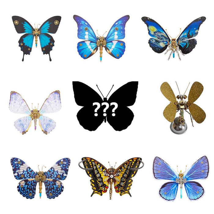 2pcs/set Steampunk Butterfly Metal Model Kits Mystery Box
