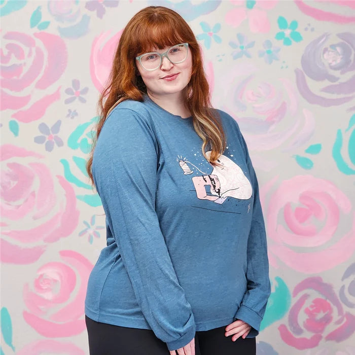 (2XL LEFT) Sewing Ghost | Dusty Teal Unisex Long-Sleeved Shirt