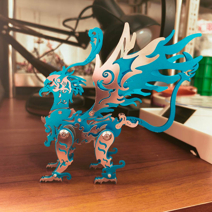 3D DIY Metal Eagle Monster Mutant Beast Fight with Monkey King Wukong Animal 3D Metal Puzzle 69+PCS