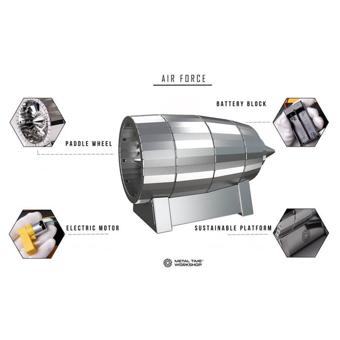 3D Metal American Jet Turbine Model Building Kits for Aviation Lovers 58PCS