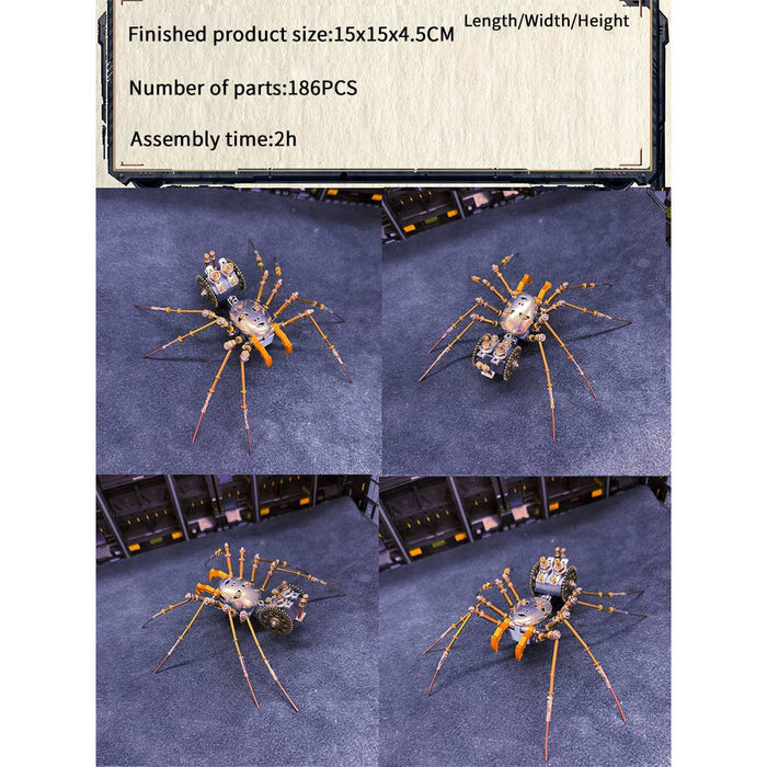 3D Metal Cyborg Human-face Spider Model Kit for Halloween 186PCS