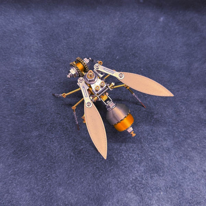 3D Metal Golden Asian Honey Bee Apis cerana Insect Model Kits