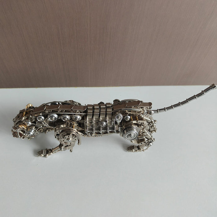 3D Metal Leopard Model Kit DIY Mechanical Assembly Puzzle Steampunk Creature Sculpture 1000+PCS