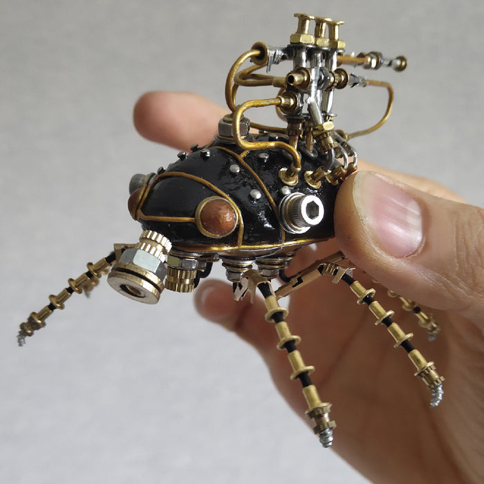 3D Metal Little Beetle Model Handmade Steampunk Crafts Sculpture