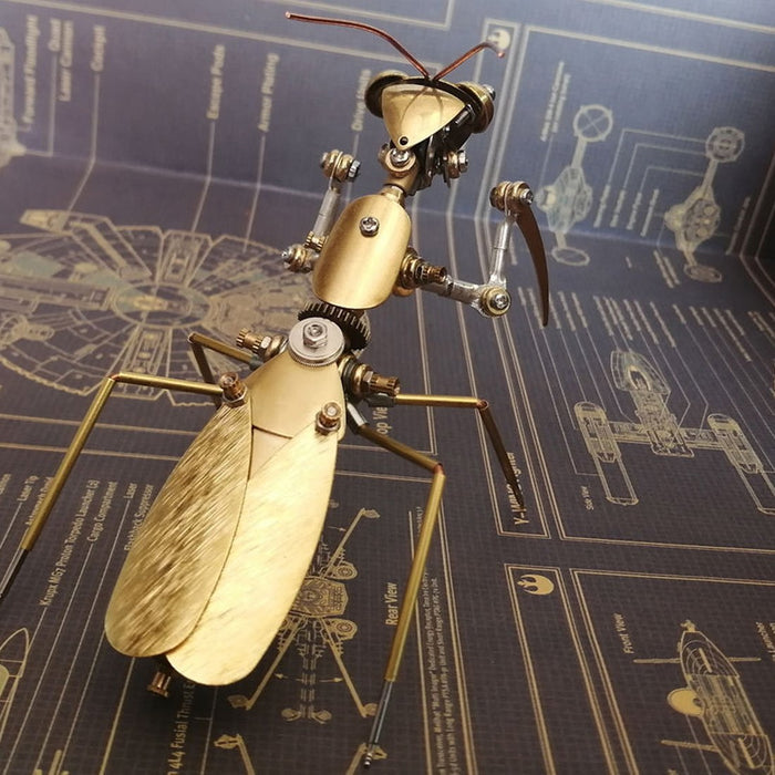 3D Metal Mechanical Copper Mantis Insects Model Steampunk Crafts