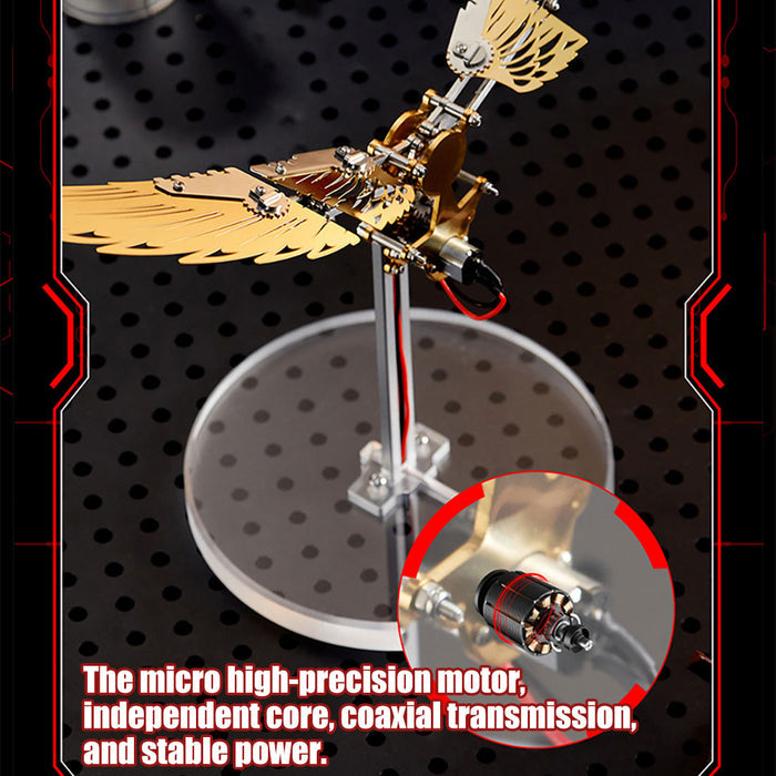 3D Metal Mechanical Mini Ornithopter Assembly Kinetic Model Kit