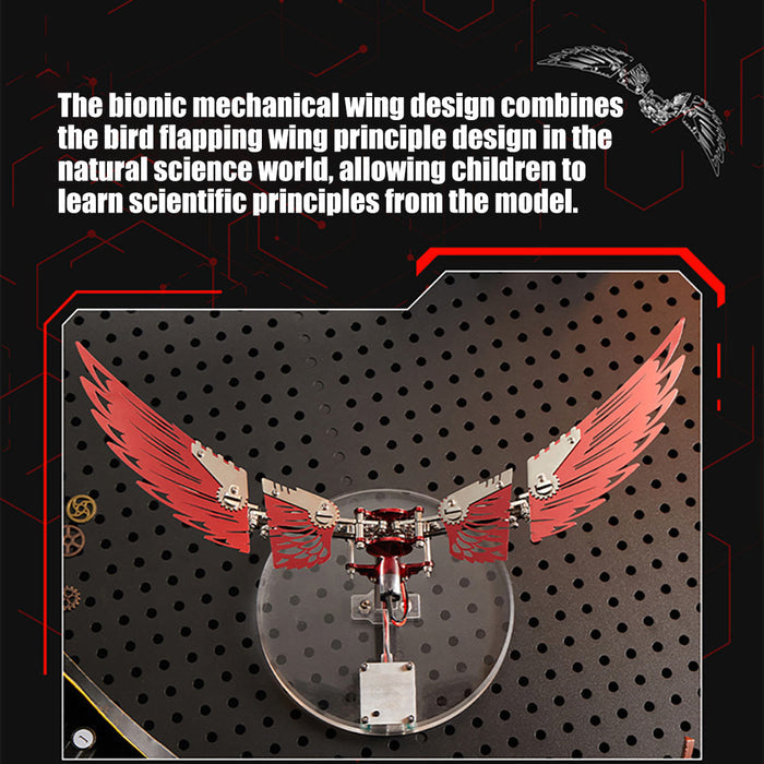 3D Metal Mechanical Mini Ornithopter Assembly Kinetic Model Kit
