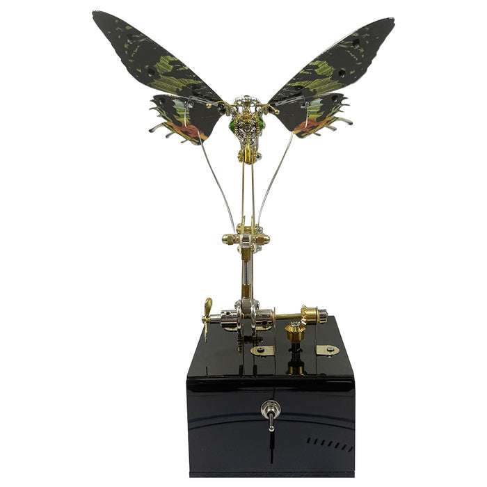 3D Metal Mechanical Papilio phorcas Green Swallowtail with Music Box Model Kit