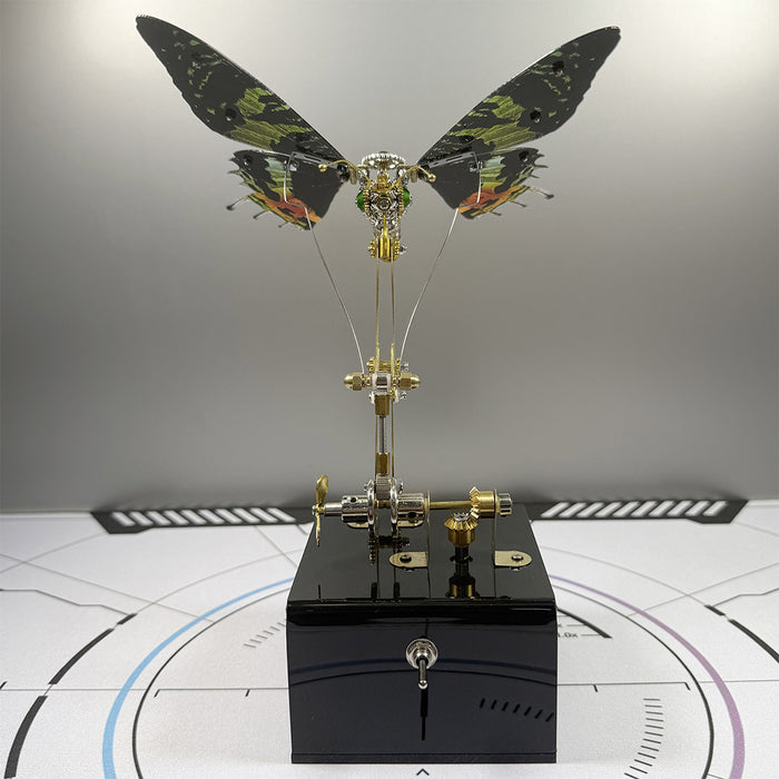 3D Metal Mechanical Papilio phorcas Green Swallowtail with Music Box Model Kit