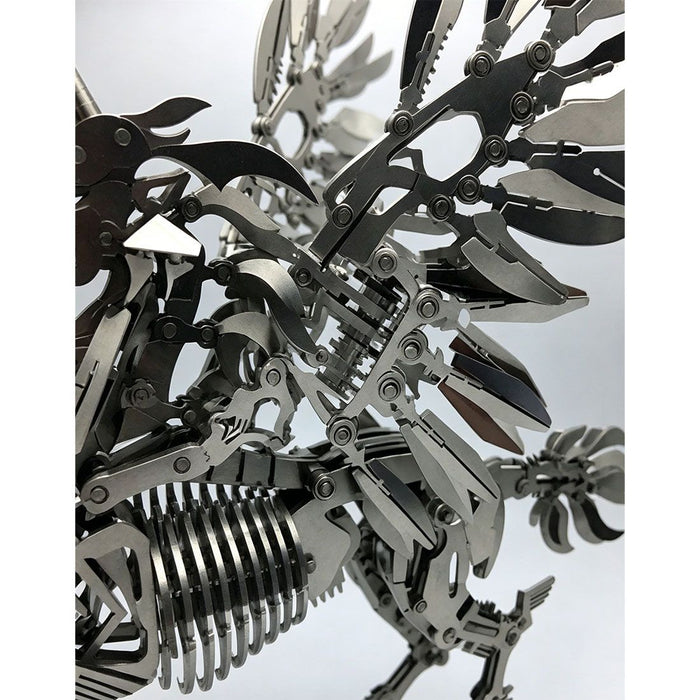 3D Metal Mythical Horse Model Kit DIY Mechanical Assembly Puzzle Creature Sculpture 559PCS