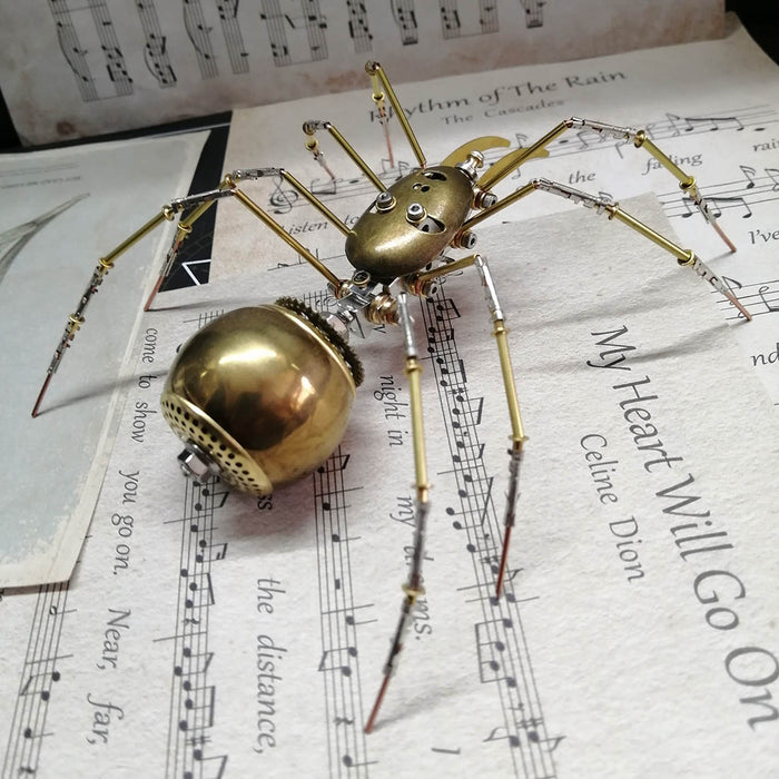 3D Metal Puzzle Man Faced Demon Spider Insect Spooky Halloween Gift Idea Golden