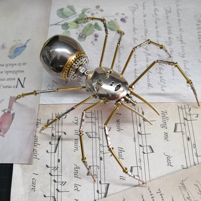 3D Metal Puzzle Man Faced Demon Spider Insect Spooky Halloween Gift Idea Golden